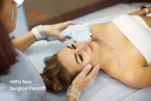 Woman having Hi-Fu to reduce wrinkles South Ruislip.